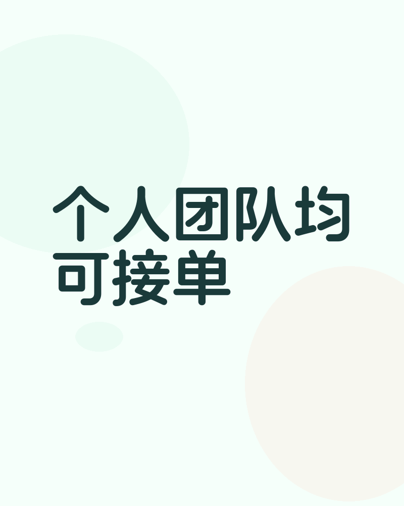 个人团队均可接单