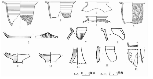 图四 出土陶器、铁器