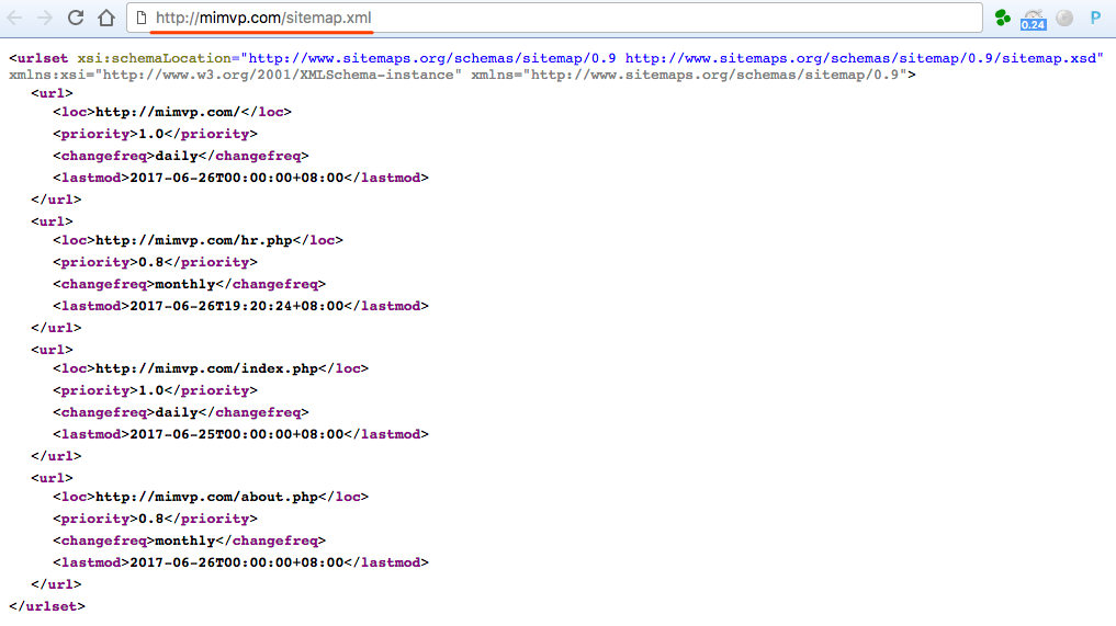 sitemap.xml 示例