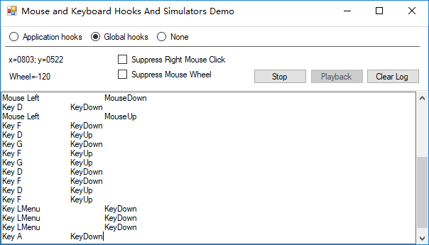 c#(winform)模拟键盘按键和鼠标点击操作类库