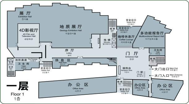 张家界市博物馆平面示意图