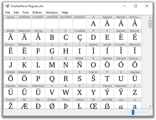 fontView Window